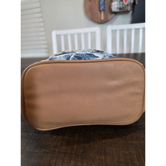 Betsey Johnson Tie Dye Denim Mini Backpack Blue Jean Quilted Flowers Bag 90s y2k - Picture 10 of 15